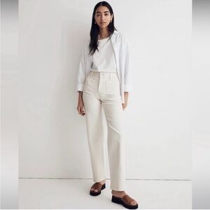 Madewell Women's Cream Flare & Wide Leg Jeans size 28 in tile white NWT
